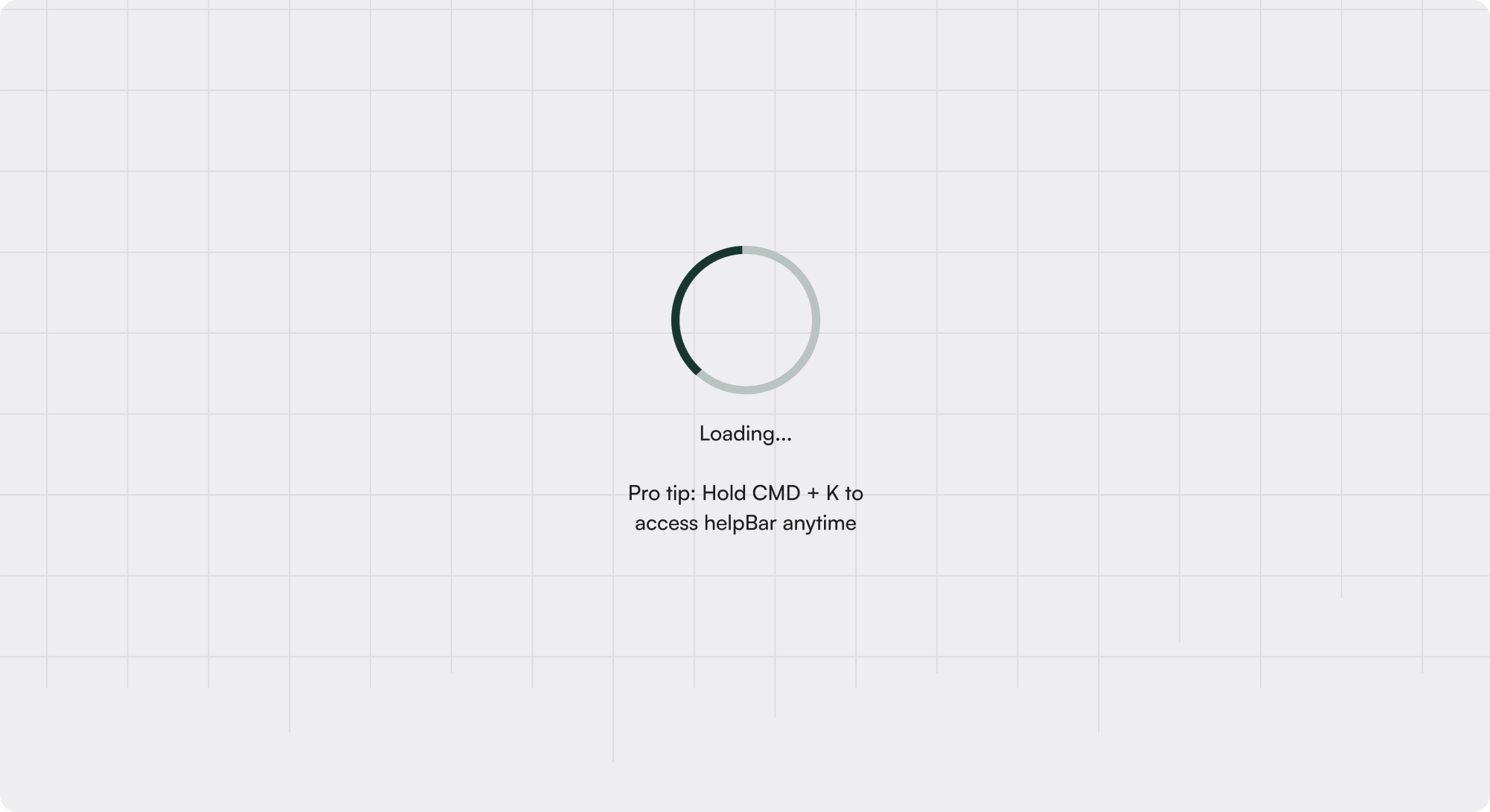 Screenshot showing a loading state, empty state, or error state in a web app.